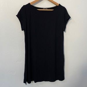 Women’s short sleeved black tunic, Eileen Fisher.